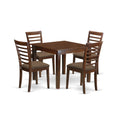 East West Furniture OXML5-MAH-C 5 Piece Set for 4 Includes a Square Kitchen Table and 4 Linen Fabric Dining Room Chairs, 36x36 Inch