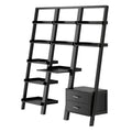 Winsome Bellamy 3-Piece Solid Wood Leaning Desk & Shelf Set in Lustrous Black