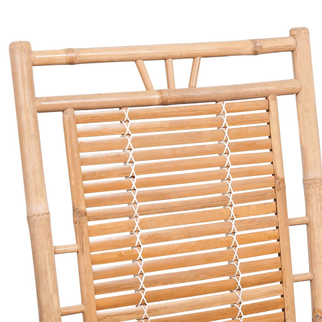 vidaXL - Bamboo Rocking Chair with Waterproof Cushion, Indoor and Outdoor Rocker Chair, UV Resistant, Anthracite Cushion Color, Farmhouse Style, Easy Assembly