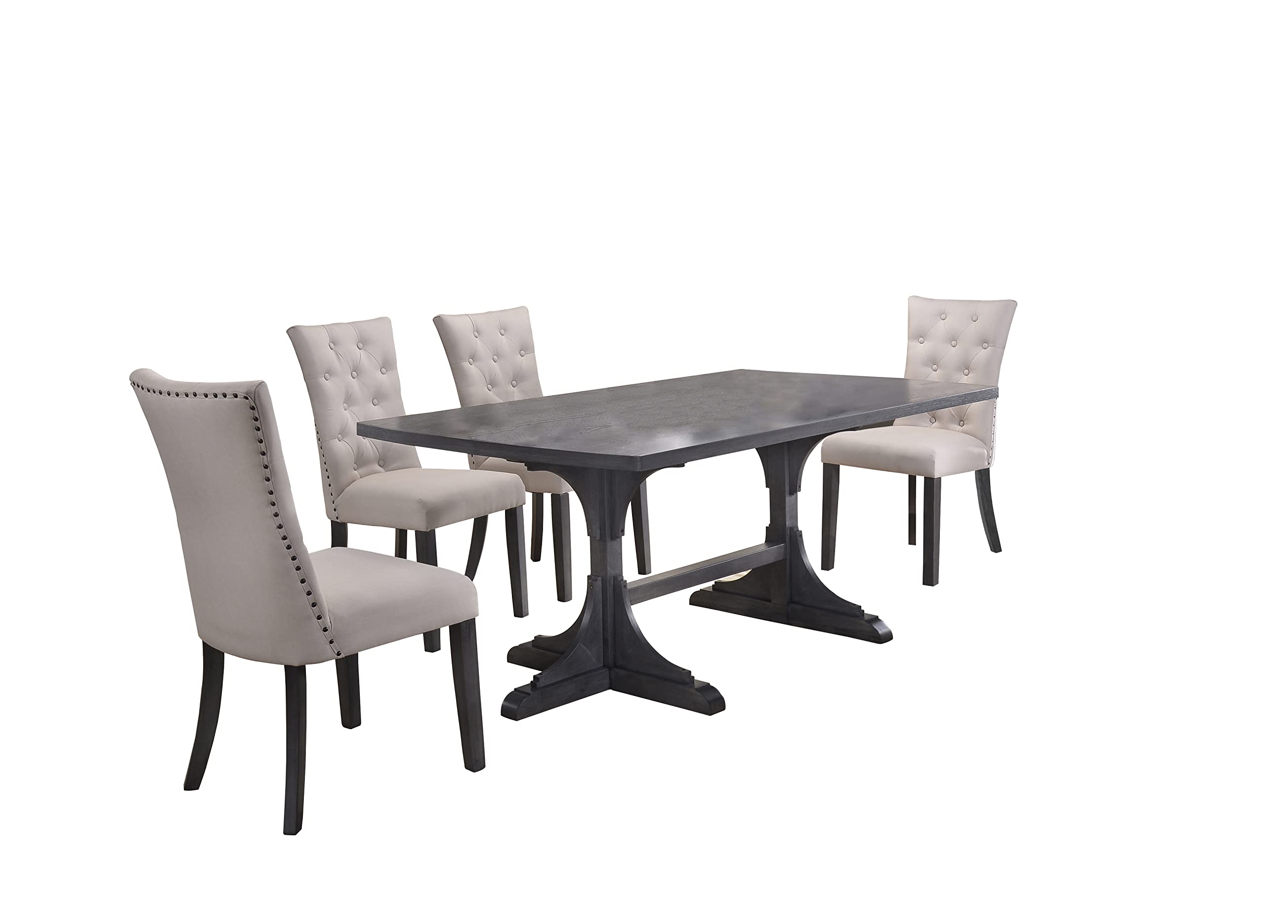 Best Quality Furniture 5 Piece Dining Furniture Set, Light Gray