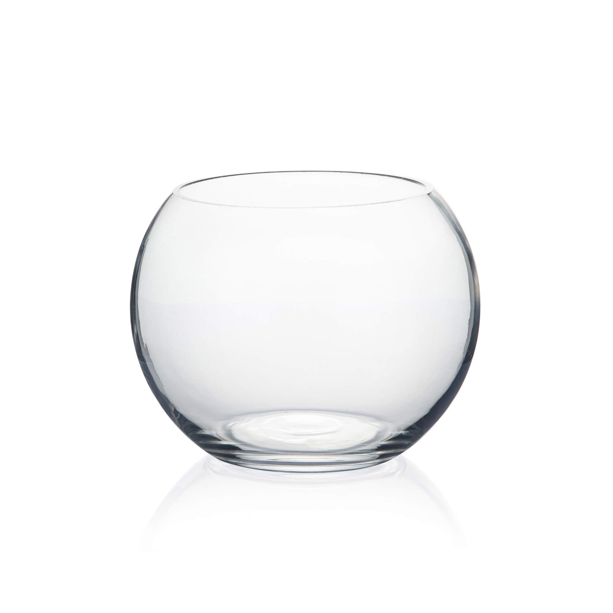 Wgv Bowl Glass Vase, Diameter 6', Height 4.5', Open Width 4', (Multiple Sizes Choices) Clear Bubble Planter Terrarium Fish Bo