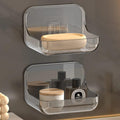 DEALDASH 2 PES Soap Holder for Bathroom/Soap Case/SelfAdhesive Soap Holder/Soap Stand for Bathroom/Self Draining Transparent Ac