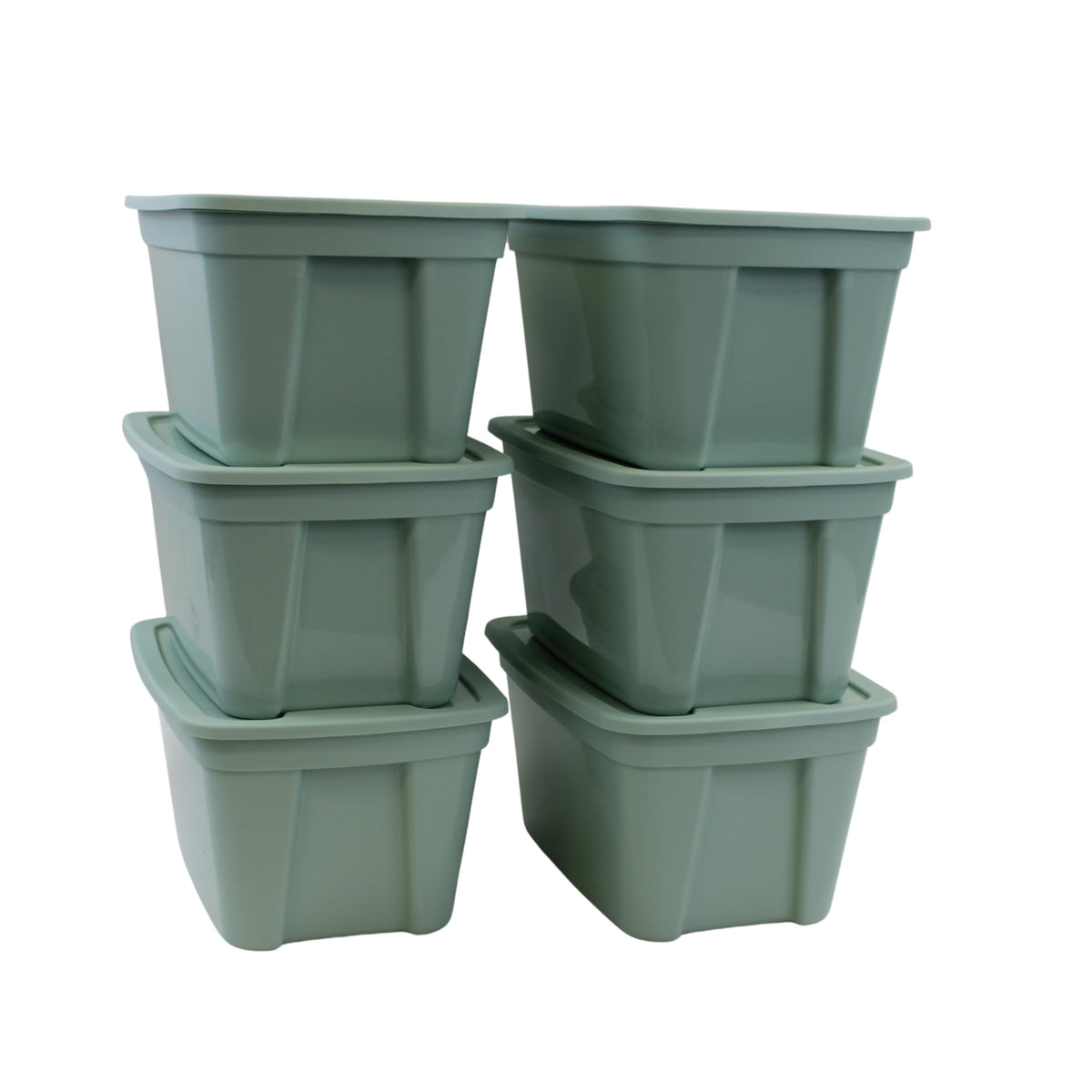 Edge Plastics Classic Storage Tote, durable storage in for home or garage with secure snap lid designed for stacking (6, Light G