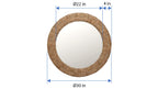 Kouboo Round Rope Wall Mirror, Chequered, Beige/Natural