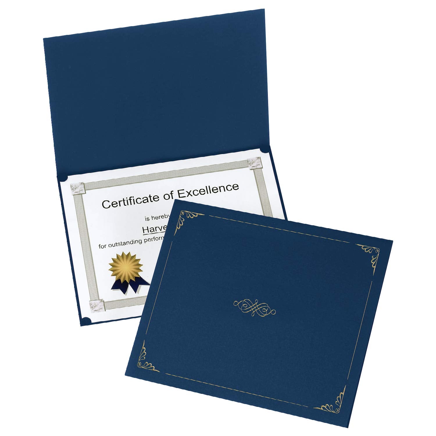 Oxford Certificate Holders, Dark Blue Diploma Holders, Letter Size, 25 Per Pack (299235)