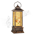 Christmas Snow Globe Lantern Christmas Decorations for Home, Snowman Family Music Water Lantern, USB and Battery Operated Singin