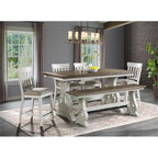 Intercon Drake Height, Rustic White & French Oak Counter Tables