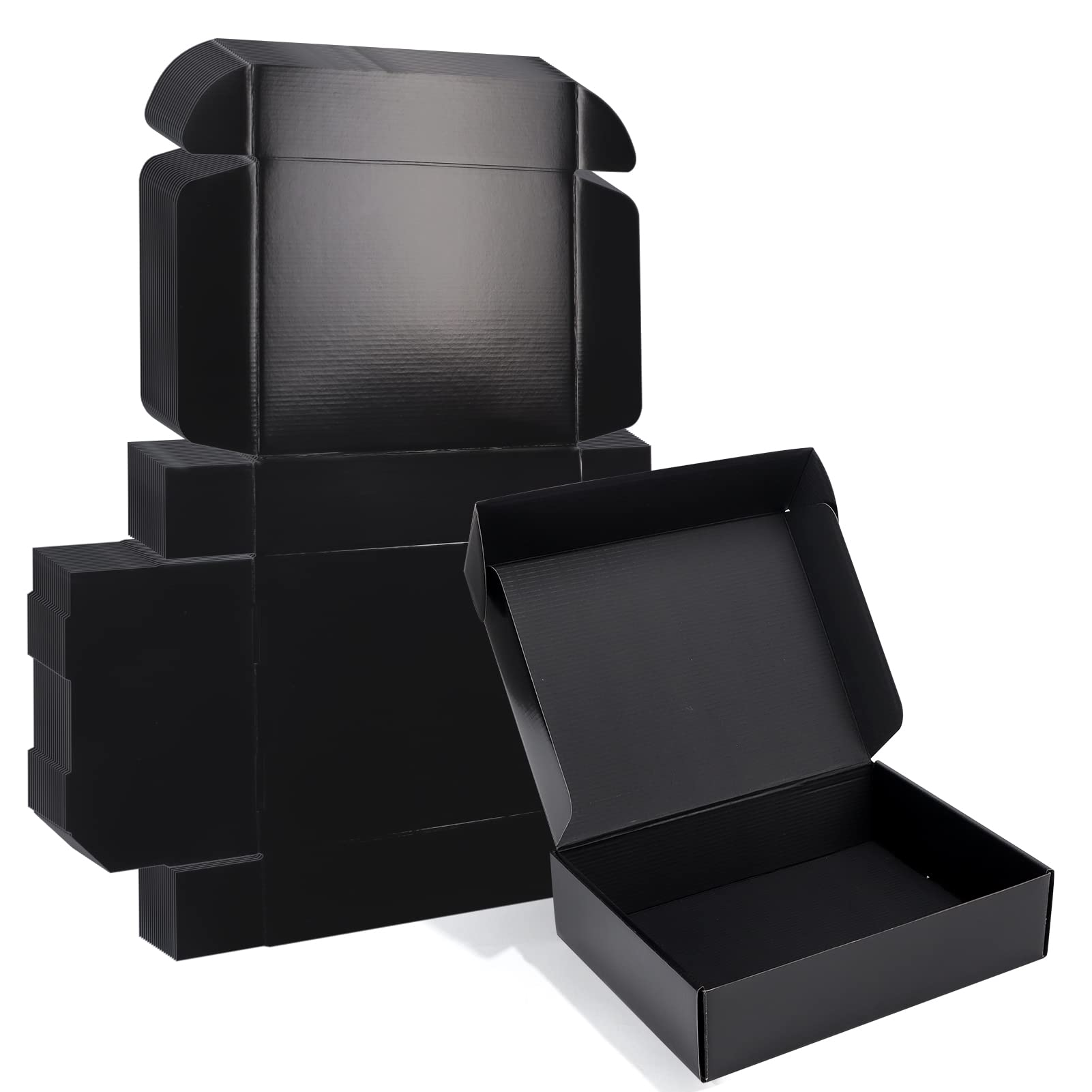 Zbeivan 12X9X3 Black Small Shipping Boxes, 20 Packs Corrugated Cardboard Mailer Boxes For Packaging Small Business Mailing Gifts