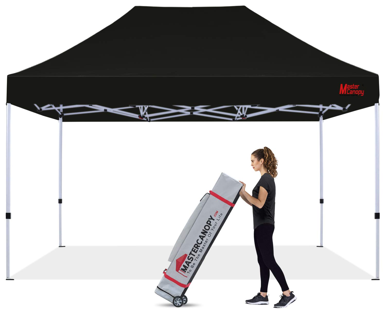 Mastercanopy Pop Up Canopy Tent Commercial Grade 10X15 Instant Shelter (Black)