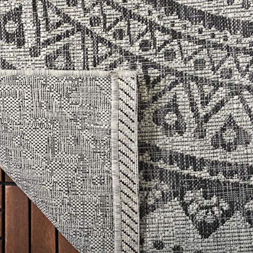 Safavieh Courtyard Collection Accent Rug - 2'3' X 5', Light Grey & Black, Non-Shedding & Easy Care, Indoor/Outdoor & Washable-Ideal For Patio, Backyard, Mudroom (Cy8734-37612)