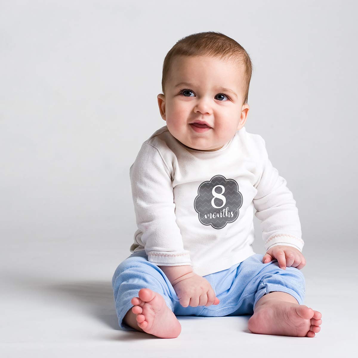 Lillian Rose Black And Grey Baby Belly Stickers, 1-15 Months