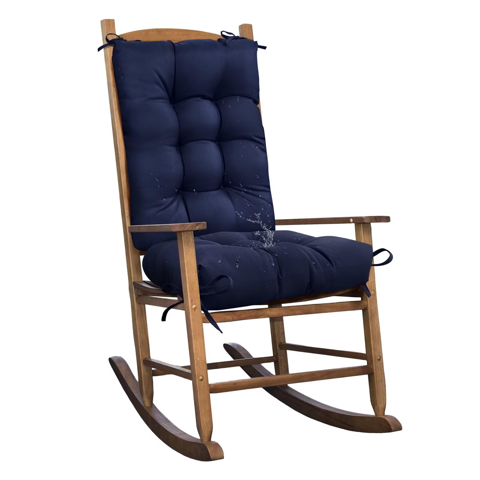 Tesica Set Of 1 Indoor Outdoor Chair Cushion Waterproof High Back Rocking Chair Cushions Soft Patio Chair Pad For Lounger Reclin