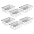 Glad Plastic Storage Basket Set - Multipurpose Drawer Trays, Kitchen Pantry Containers, and Bathroom Bins - 6 Pack Medium Organi