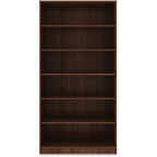 Lorell Walnut Laminate Bookcase, 72" x 36" x 12"