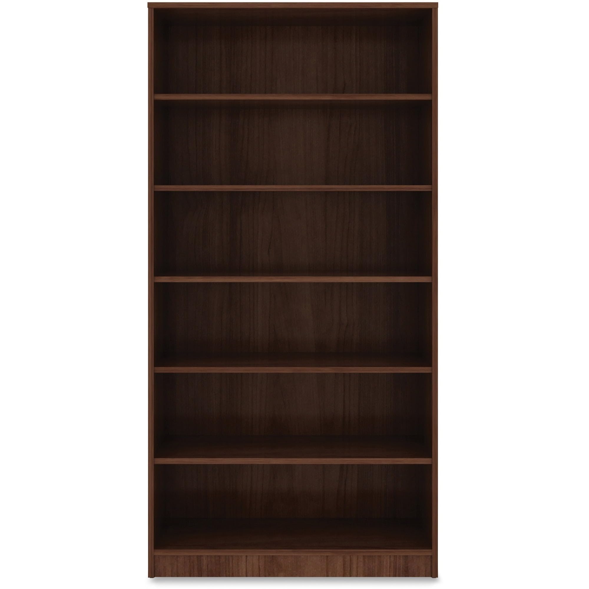 Lorell Walnut Laminate Bookcase, 72" x 36" x 12"