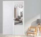 Pi Blackout French Door Curtain,Door Window Shade Privacy Thermal Insulated Long Door Curtain For Glass Door/Sliding Door/Tie Up Shade 1 Panel (W34Xl80,White)