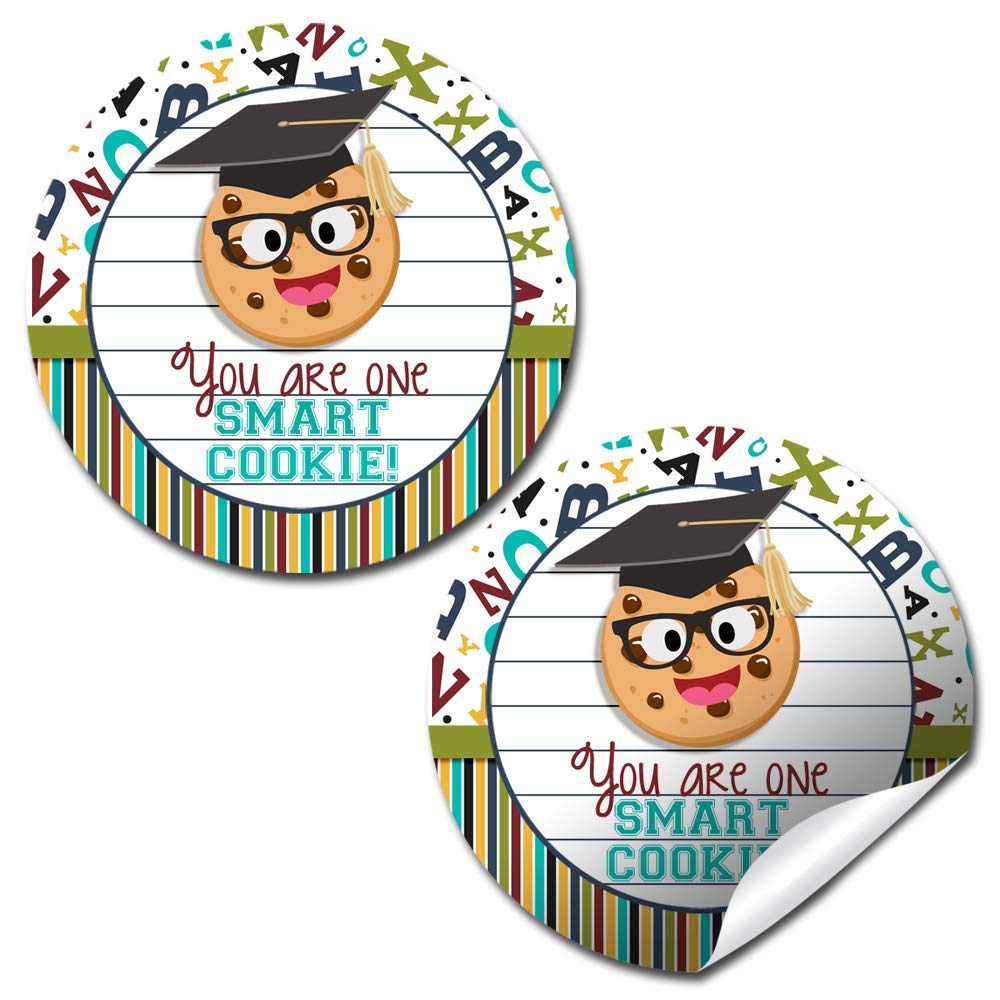 He'S A Smart Cookie Graduation Themed Thank You Sticker Labels For Boys, 40 2' Party Circle Stickers By Amandacreation, Great F