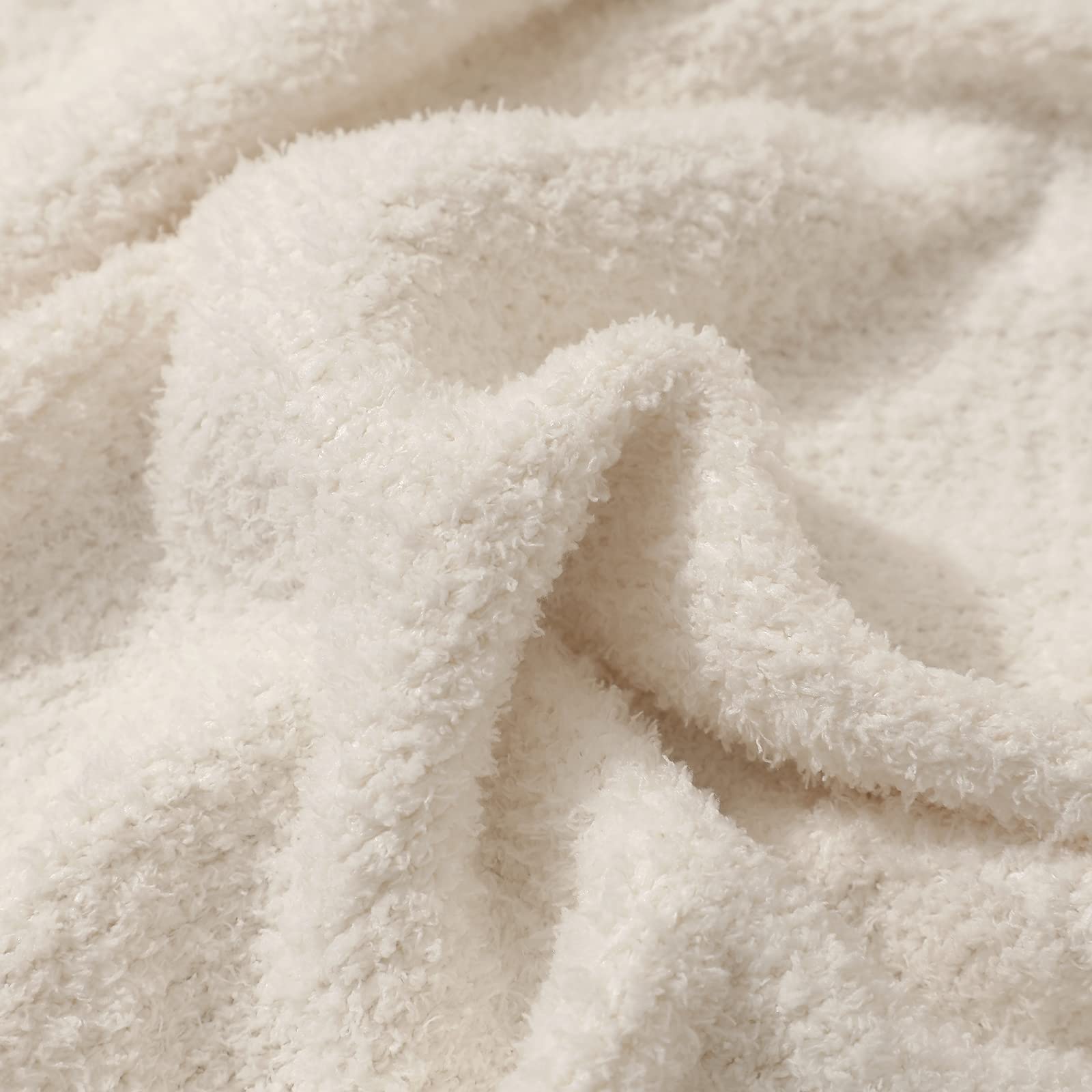 Bearberry Super Soft Fluffy Throw Blanket Lightweight Cozy Warm Bed Blankets For Couch Bed Sofa All Season (Cream, 60   X80   )