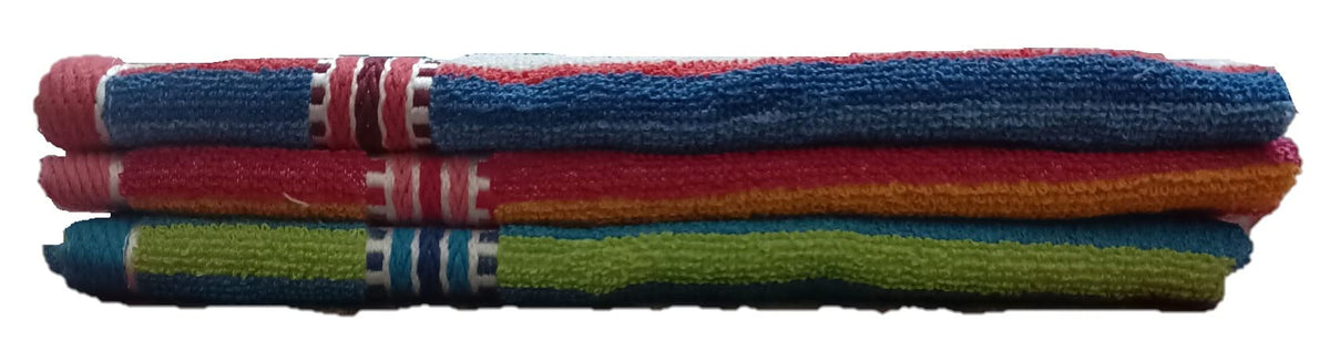BBQSTYLE 100% Cotton Hand & Face TowelsSet of 3(Color May Different dispatched)400 GSM