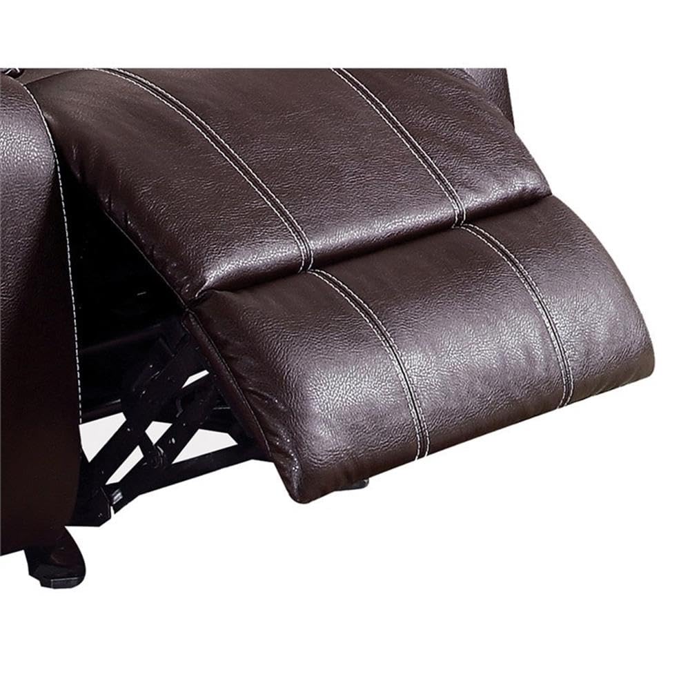 Acme Zuriel Faux Leather Rocker Recliner in Brown