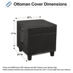 Outdoorlines Outdoor Waterproof Patio Ottoman Covers - Square Uv-Proof Patio Side Table Cover Windproof Heavy-Duty Furniture Covering Protector 28L X 28W X 17H Inch, Black
