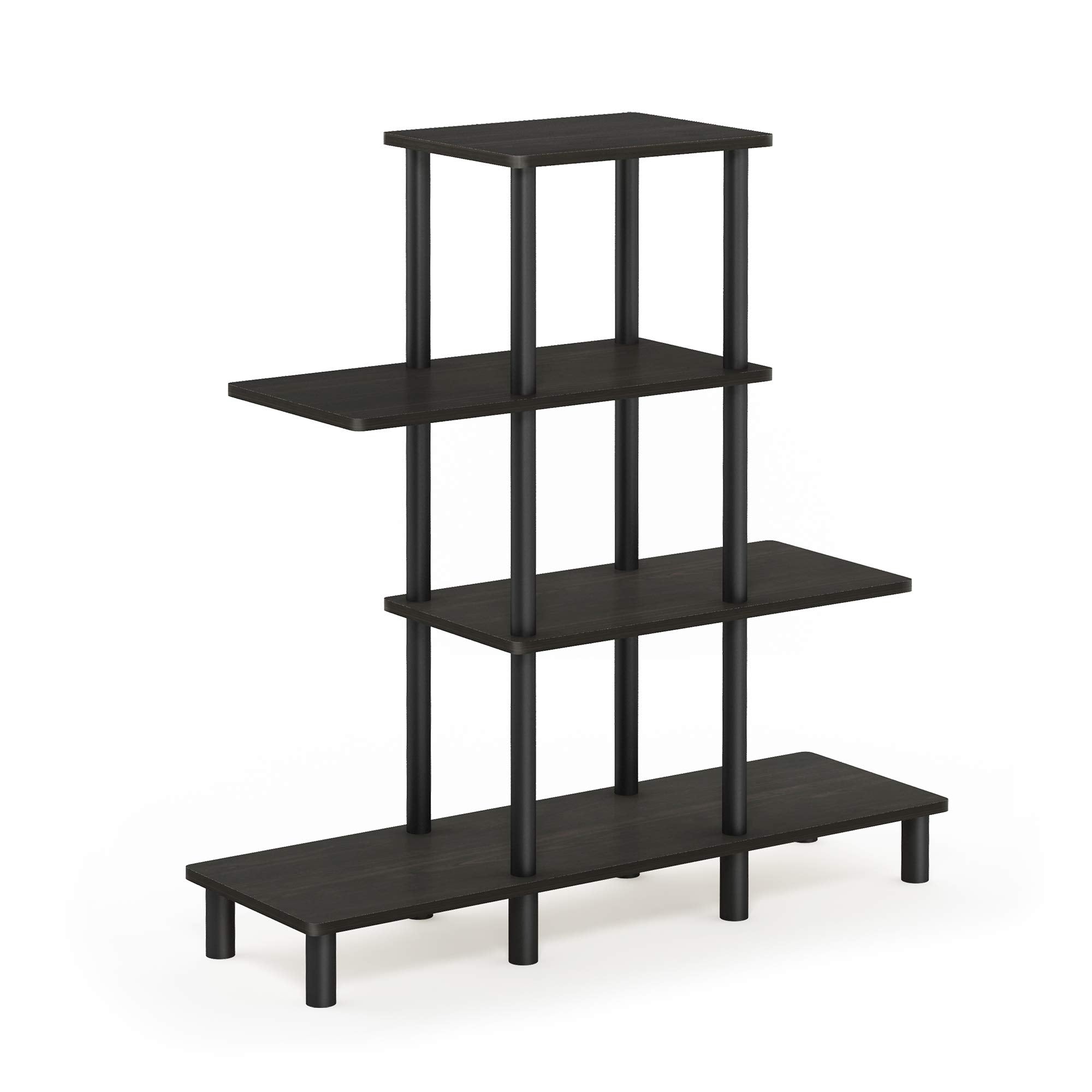 Furinno Turn-N-Tube 4-Tier Design Display Rack, Espresso/Black
