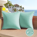 All Smiles Outdoor Waterproof Throw Pillow Covers 16X16 Set Of 2 Teal Decorative Patio Tent Bed Sofa Living Room Furniture Sunbr