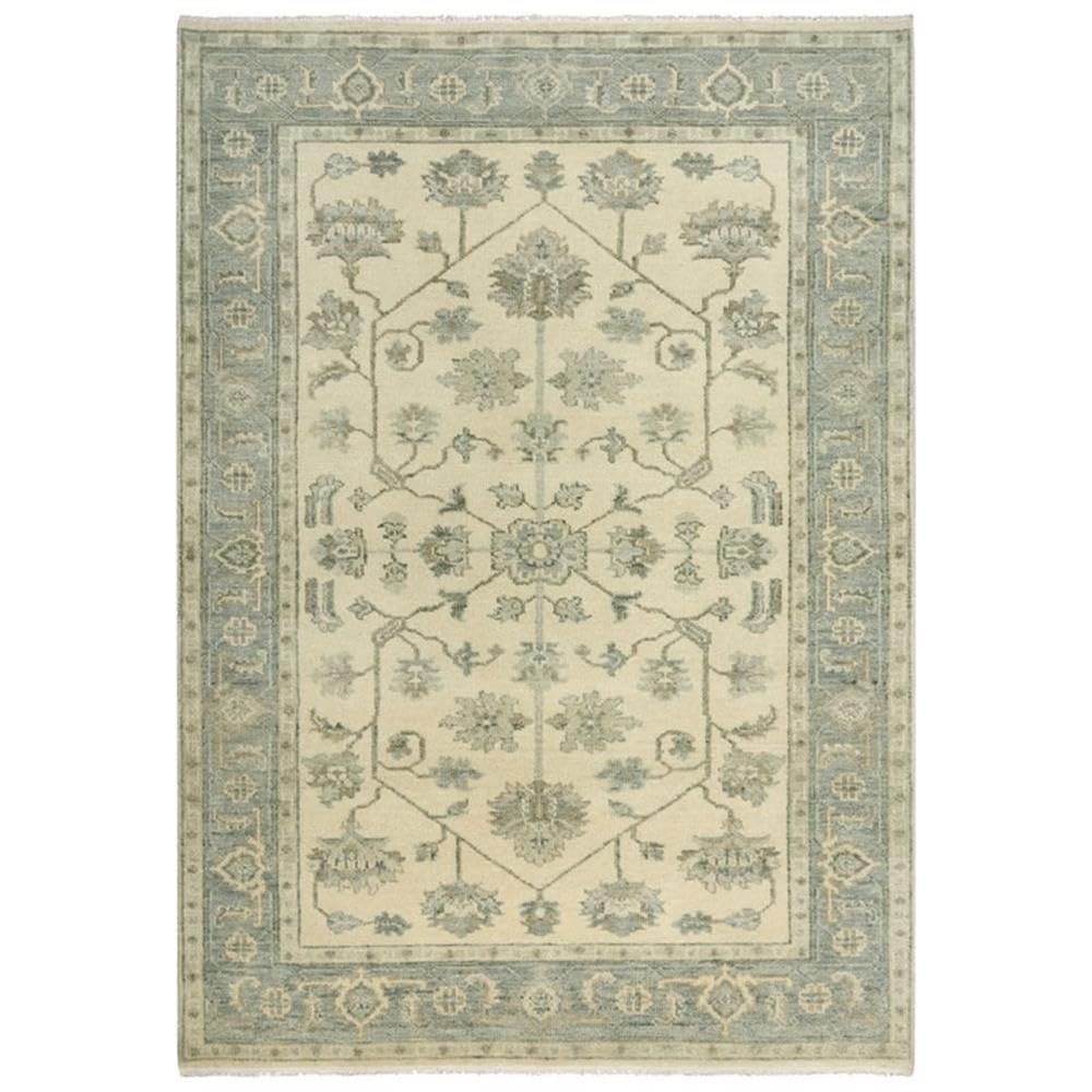 Abby 8' X 10' Traditional Ivory/Blue/Beige/Gray Hand Knotted Area Rug