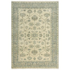 Abby 8' X 10' Traditional Ivory/Blue/Beige/Gray Hand Knotted Area Rug