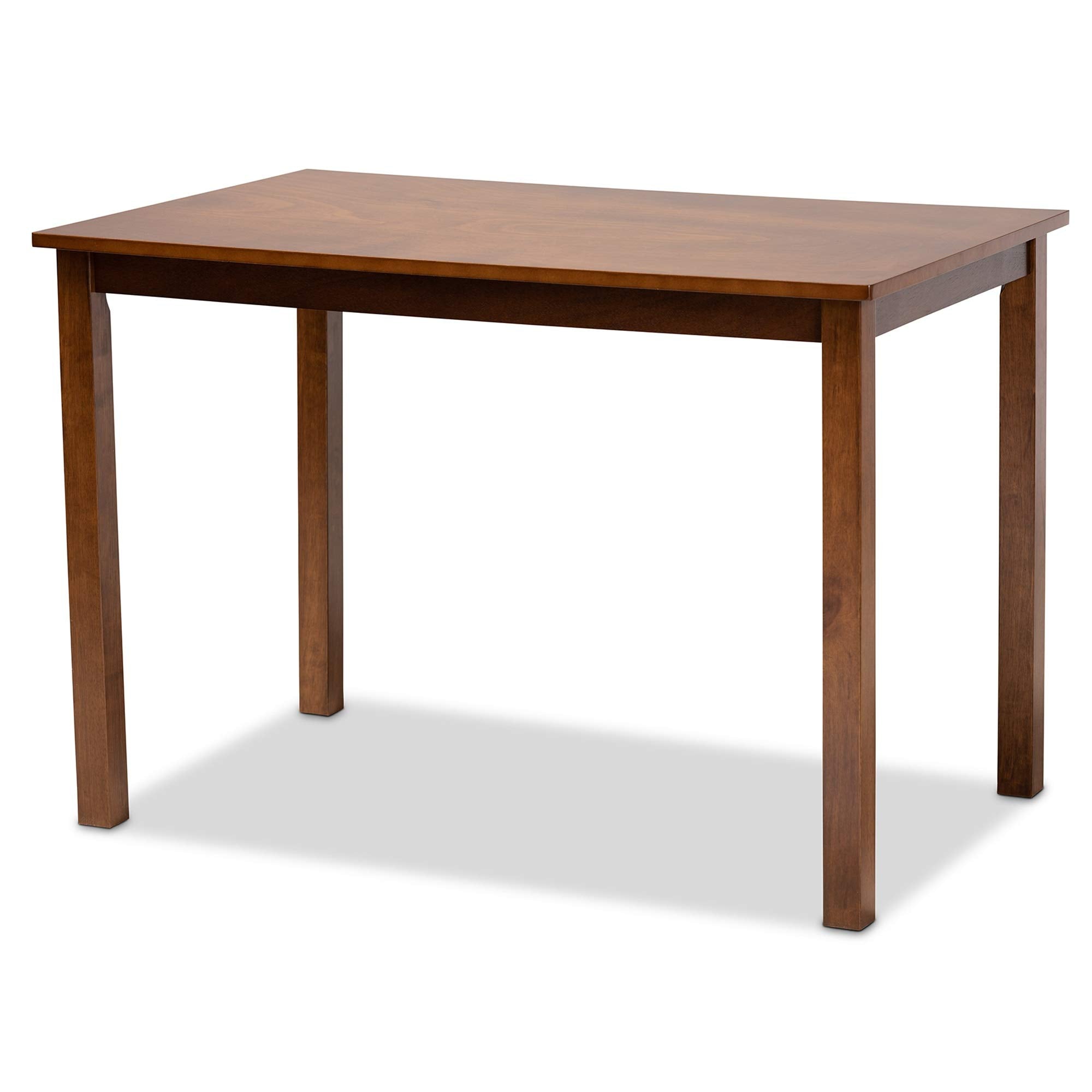 Baxton Studio Celina Modern and Contemporary Grey Fabric Upholstered and Walnut Brown Finished Wood 5-Piece Dining Set