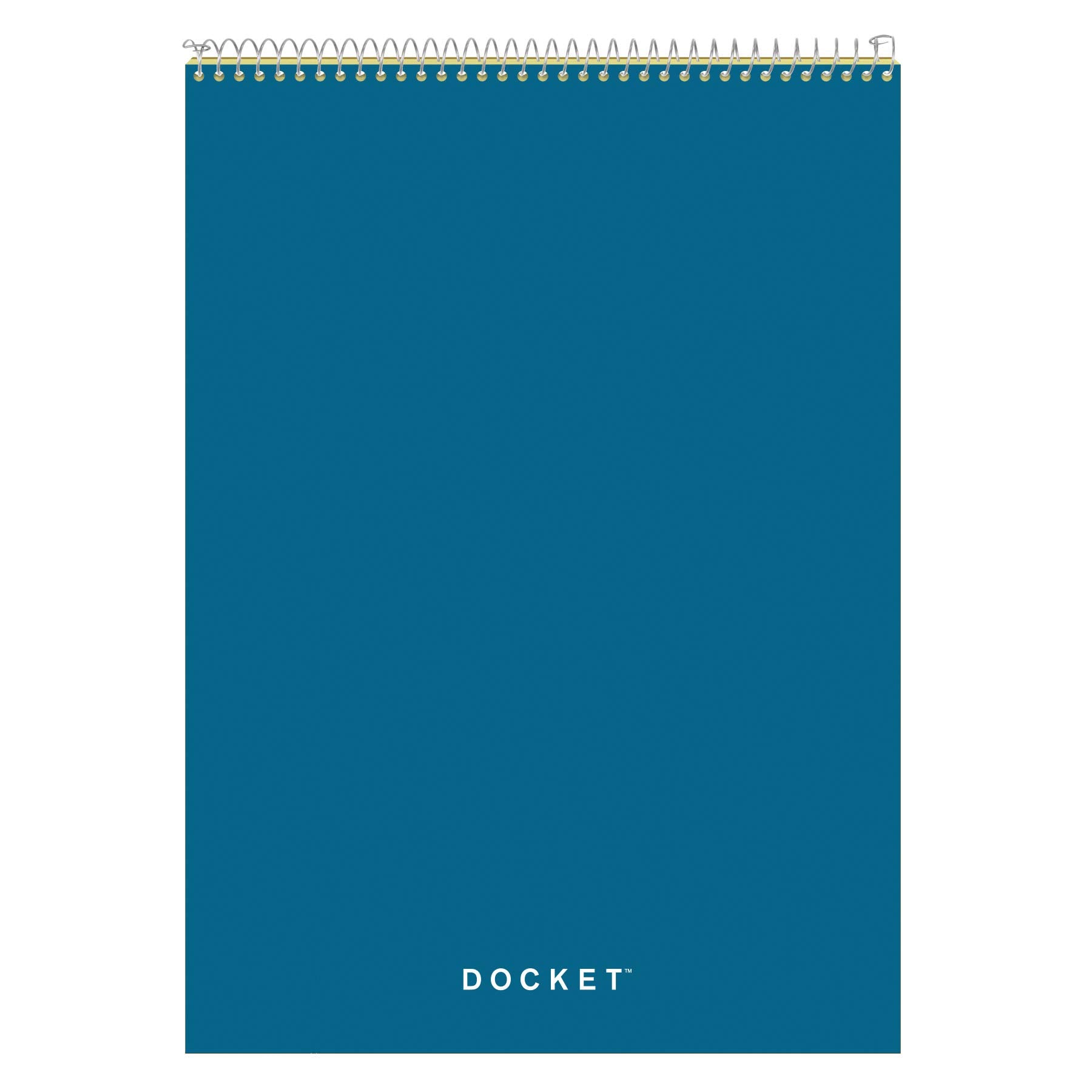 Tops 63621 Docket Wirebound Ruled Pad W/Cover, 8 1/2 X 11 3/4, Canary, 70 Sheets
