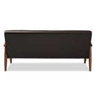 Baxton Studio Sorrento Sofas, 3 Seater, Brown