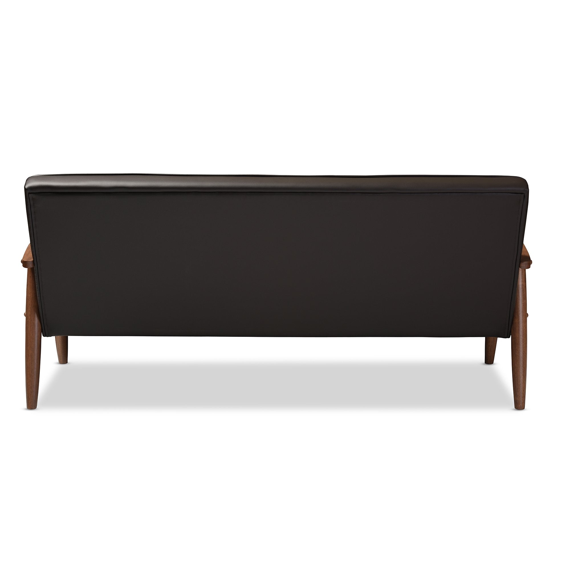 Baxton Studio Sorrento Sofas, 3 Seater, Brown