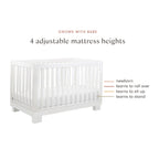 Babyletto Modo 3-In-1 Convertible Crib With Toddler Bed Conversion Kit In White, Greenguard Gold Certified