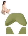 Syrinx Meditation Cushion Set - Zafu Yoga Floor Pillow with Knee Support Pads, Buckwheat Hull Filling, Carry Bag & Zabuton-Style