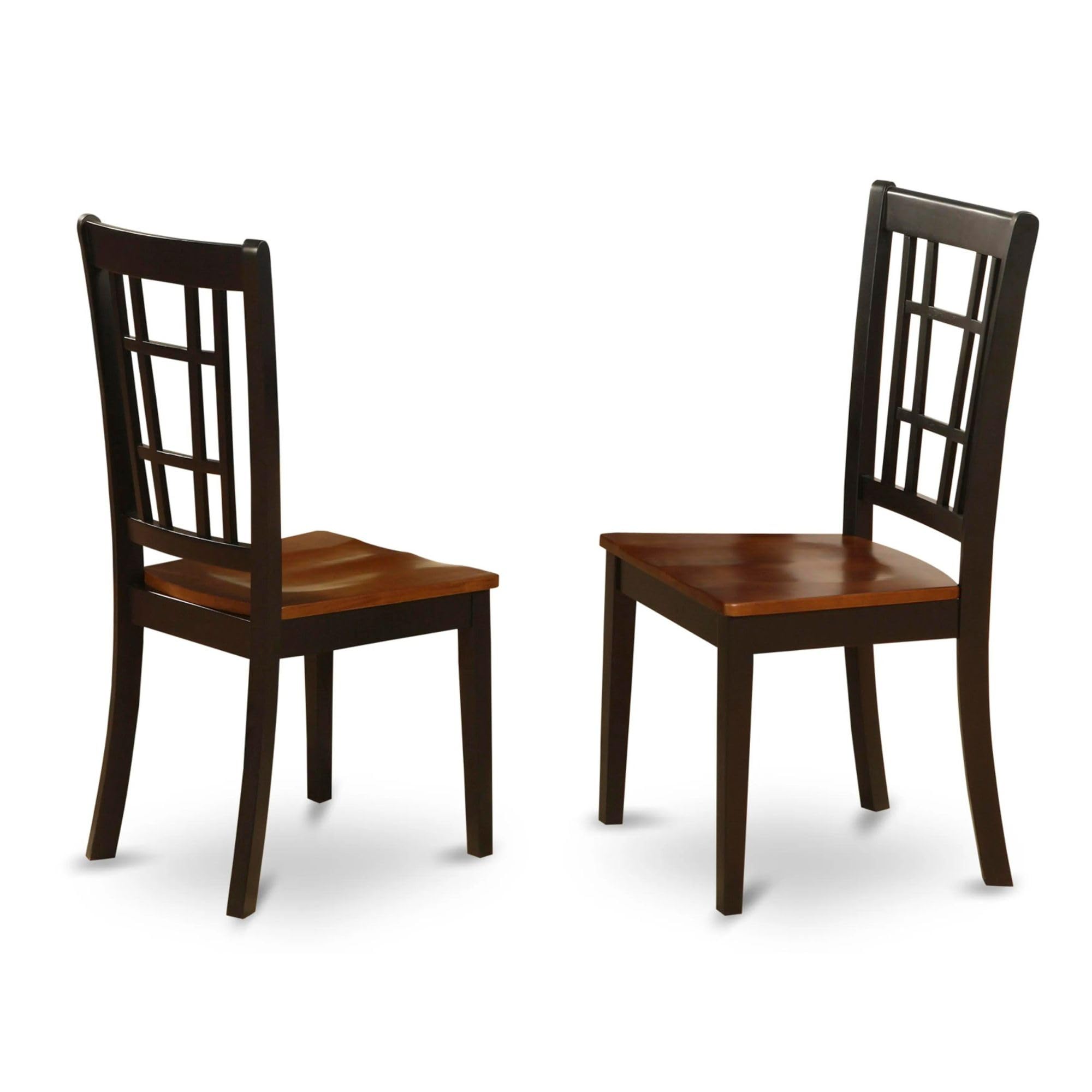 East West Furniture Modern Dining Chairs, Set of 2, Black & Cherry