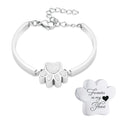 Stainless Steel Paw Print Urn Bracelet Memorial Ash Keepsake Cremation Jewelry Dog Ashes Bracelet