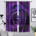 QH Purple Rose Blooming Window Sheer Curtains for Living Room Bedroom Kids Room 55 W x 78 L (Set of 2 Panels)