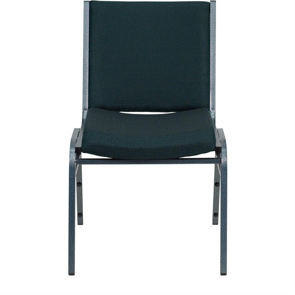 Flash Furniture HERCULES Series Heavy Duty Green Patterned Fabric Stack Chair with Ganging Bracket