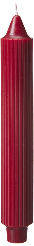 Root Unscented Grecian Collenettes Dinner Candles, 9-Inch Tall, Box of 4, Garnet