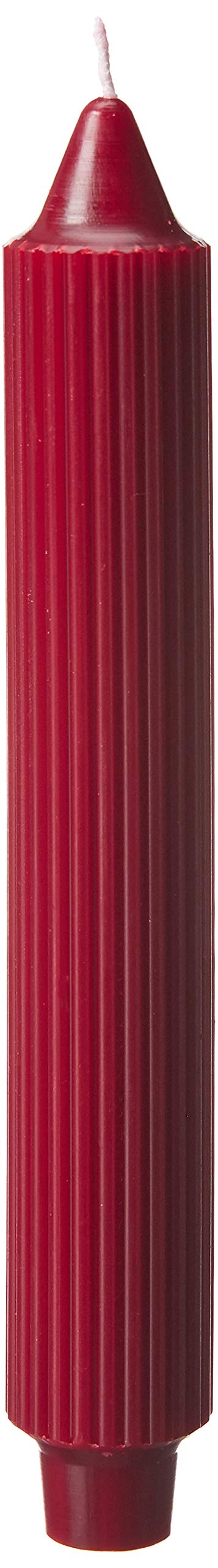 Root Unscented Grecian Collenettes Dinner Candles, 9-Inch Tall, Box of 4, Garnet