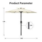 Simple Deluxe 7.5' Patio Umbrella Outdoor Table Market Yard Umbrella With 6 Sturdy Ribs For Backyard, Pool, Garden, Deck, Creamy White