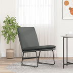 vidaXL Lounge Chair - Dark Gray Fabric Upholstered, Comfortable Sloping Back Seat, Robust Metal, Plywood Frame, Anti-Slip Legs, Easy Assembly Required, Modern Style, Dimensions: 20.5"x29.5"x29.9"