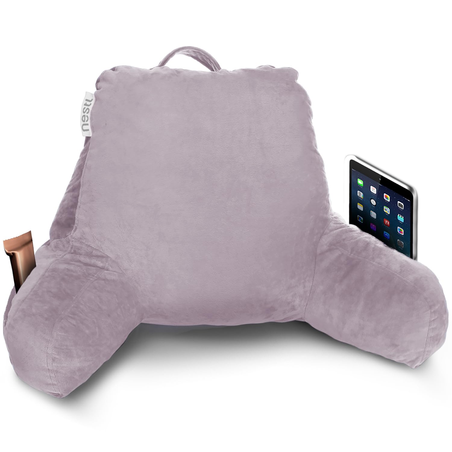 Nestl Reading Pillow For Kids, Small Bed Pillow, Back Pillow For Sitting In Bed, Memory Foam Chair Pillow, Reading & Bed Rest Pillows, Dusty Purple Back Pillow For Bed, Arm Pillow With Pockets