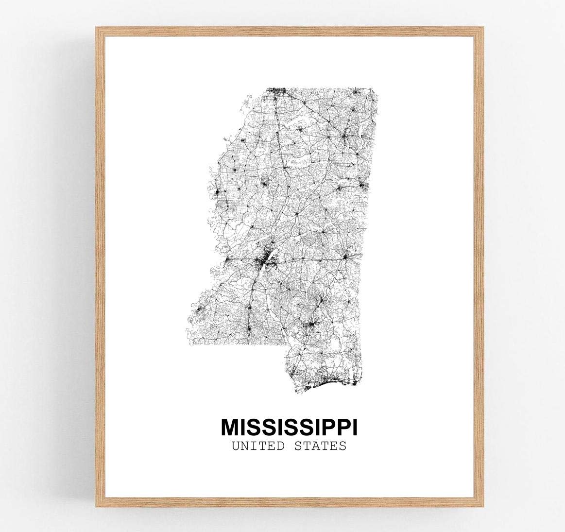 Eleville 11X14 Unframed Mississippi United States Country View Abstract Road Modern Map Art Print Poster Wall Office Home Decor 