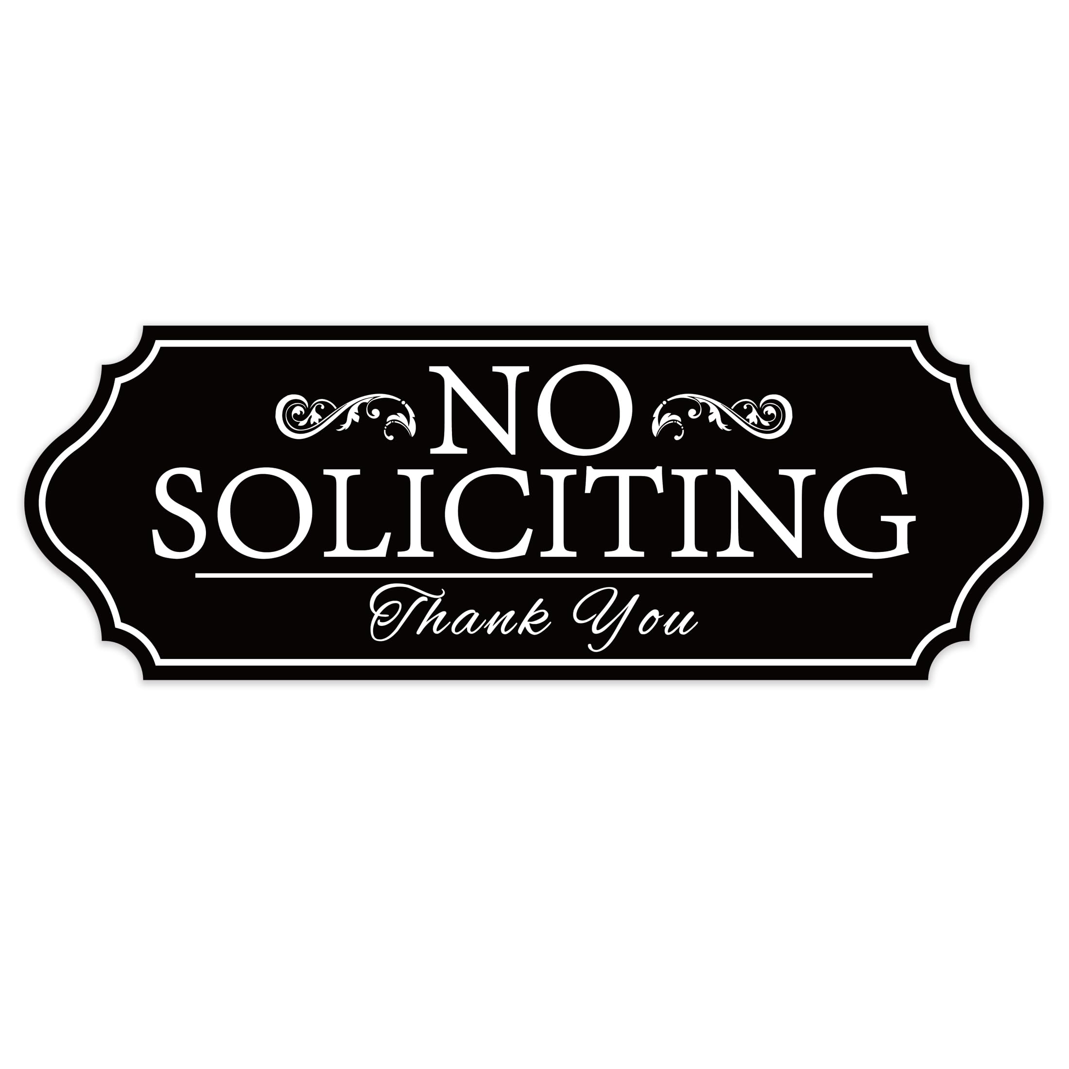 No Soliciting Sign Sticker For Front Door, Self-Adhesive Modern No Solicitors Sign For Home, Weatherproof And Uv Resistant No So