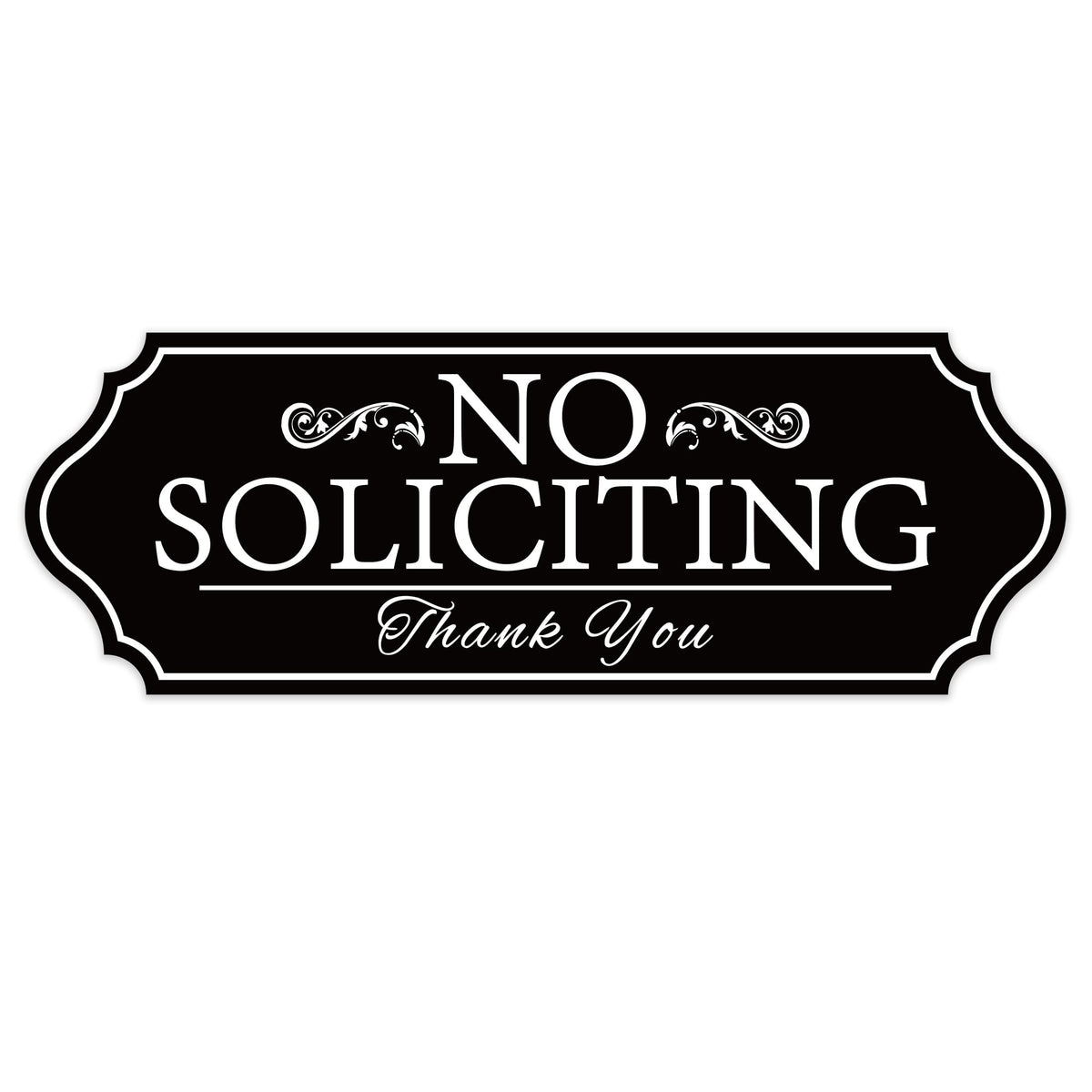 No Soliciting Sign Sticker For Front Door, Self-Adhesive Modern No Solicitors Sign For Home, Weatherproof And Uv Resistant No So