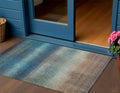 3 X 5 Blue And Copper Abstract Washable Indoor Outdoor Area Rug