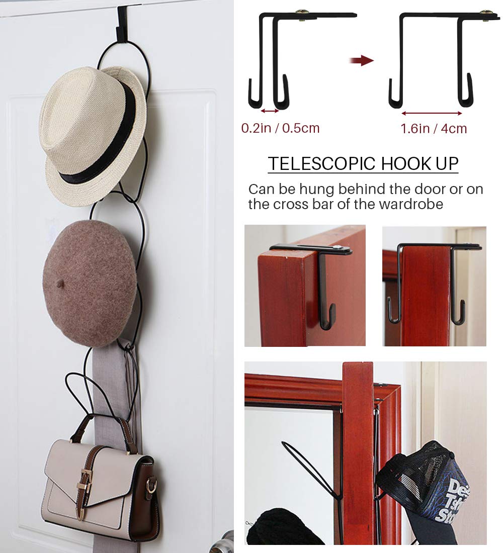 Hat Rack Caps Rack Holder,10 Rings Hat Organizer Cap Holder Organizer (Door Hooks And Sticky Hooks Include),Door/Wall/Clothes Ro