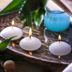 Unicy 12 Pack 3 Inch White Floating Candles, 10 Hour Unscented Dripless Tealight Candles For Cylinder Vases, Centerpieces At Wed